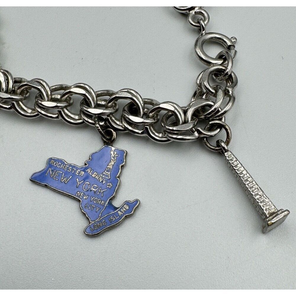 Vintage Sterling Silver Charm Bracelet States Operator Service Award Estate Find - Picture 3 of 16